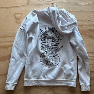 Grunt Style Heart of a Queen Soul of a Warrior White Graphic Hoodie